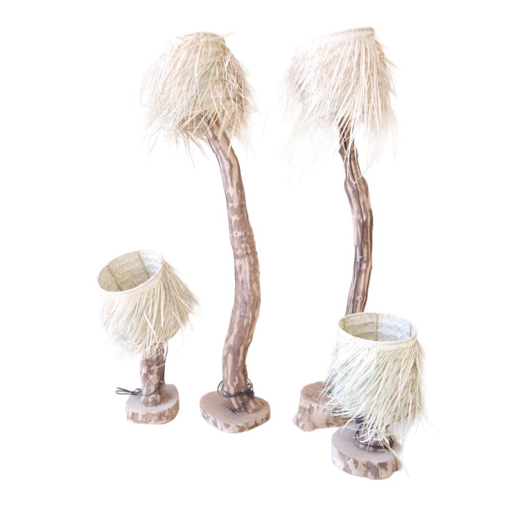 Gevlochten Palm Bladeren Vloerlamp