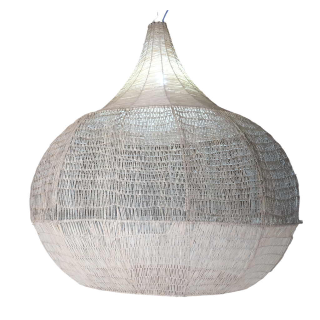 Extra grote Raffia lampenkap met ophanging