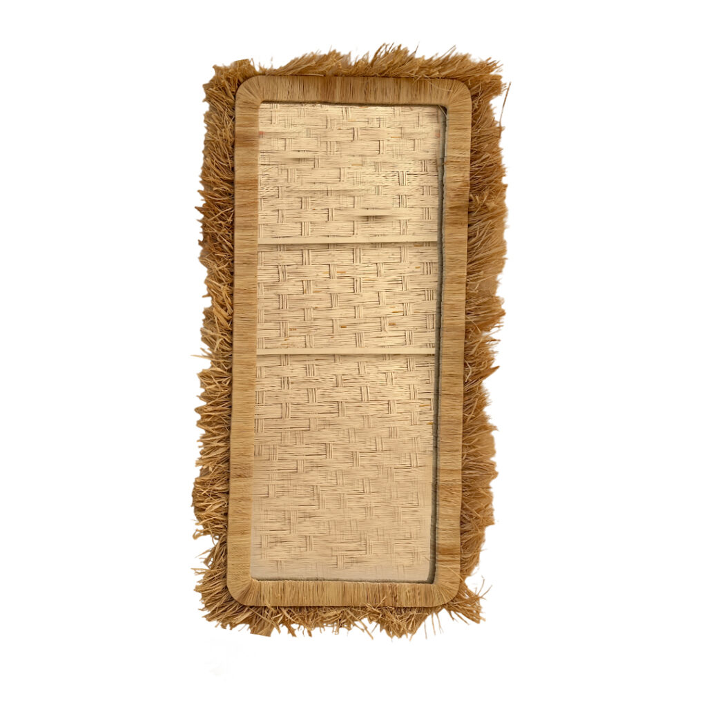 Elegante handgemaakte spiegel met milieuvriendelijk fiber frame