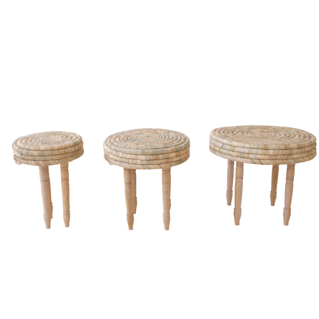 Trio van elegante natuurlijke vezels